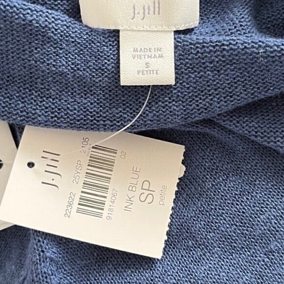 J. Jill Blue Linen Lightweight Tunic Sweater Size Small Petite NWT - Picture 8 of 8